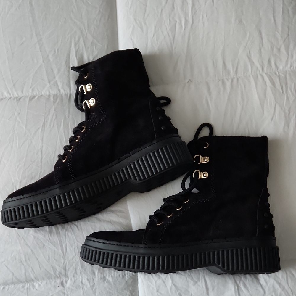 Tod's Black Combat & Moto Boots